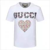 gucci t shirt new design 2021 big heart flower blanc